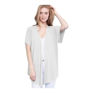 White Oversized Short Sleeve Cardigan